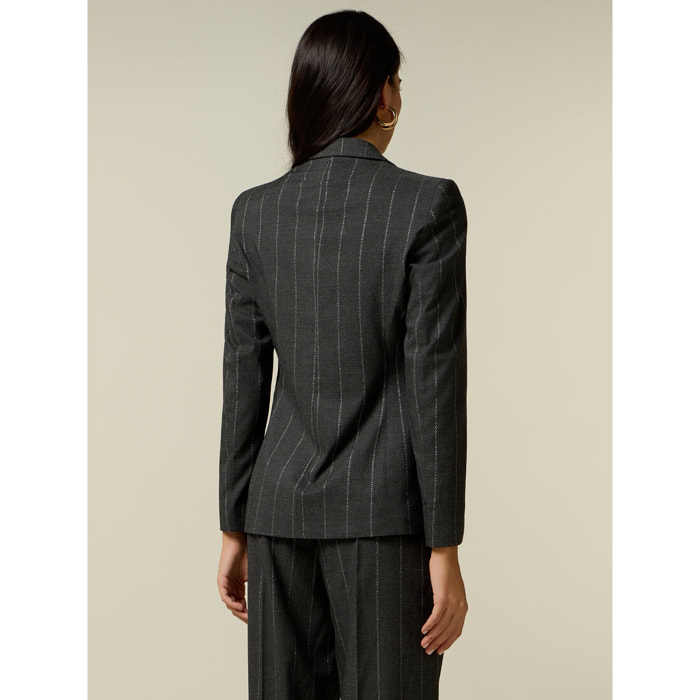 Oltre - Blazer in flanella gessata - Grigio
