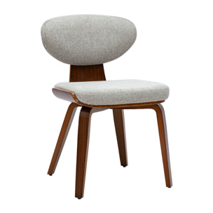 Chaises en tissu effet velours texturé gris et bois foncé (lot de 2) YELLE