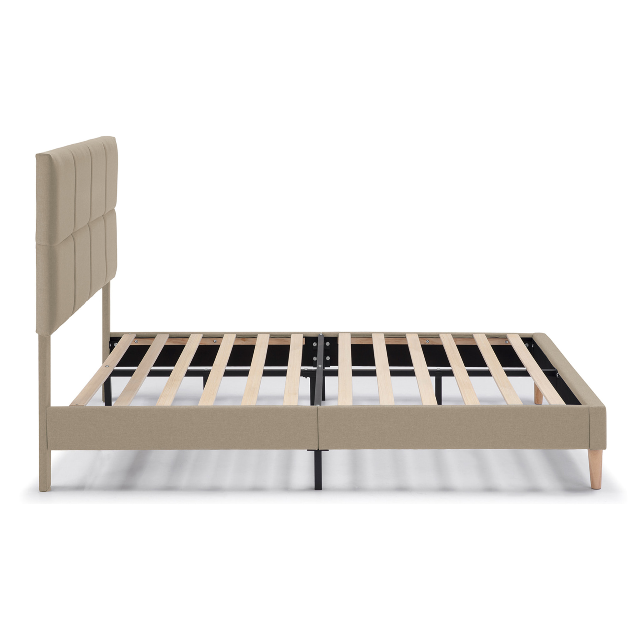 Estructura de cama tapizada Silvi de 30 cm Beige