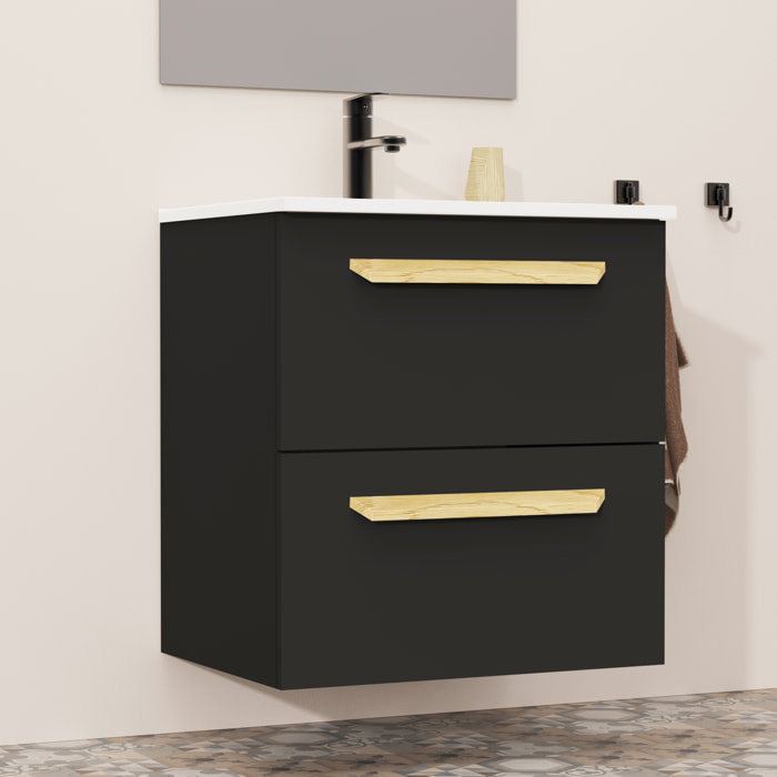 Conjunto de baño Melody, Alday, 60 cm, Negro mate