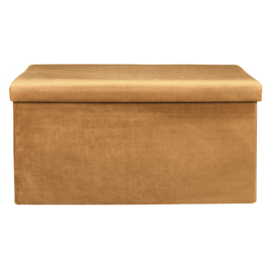 Coffre Banc Pliable Velours Cotele Giulia Jaune