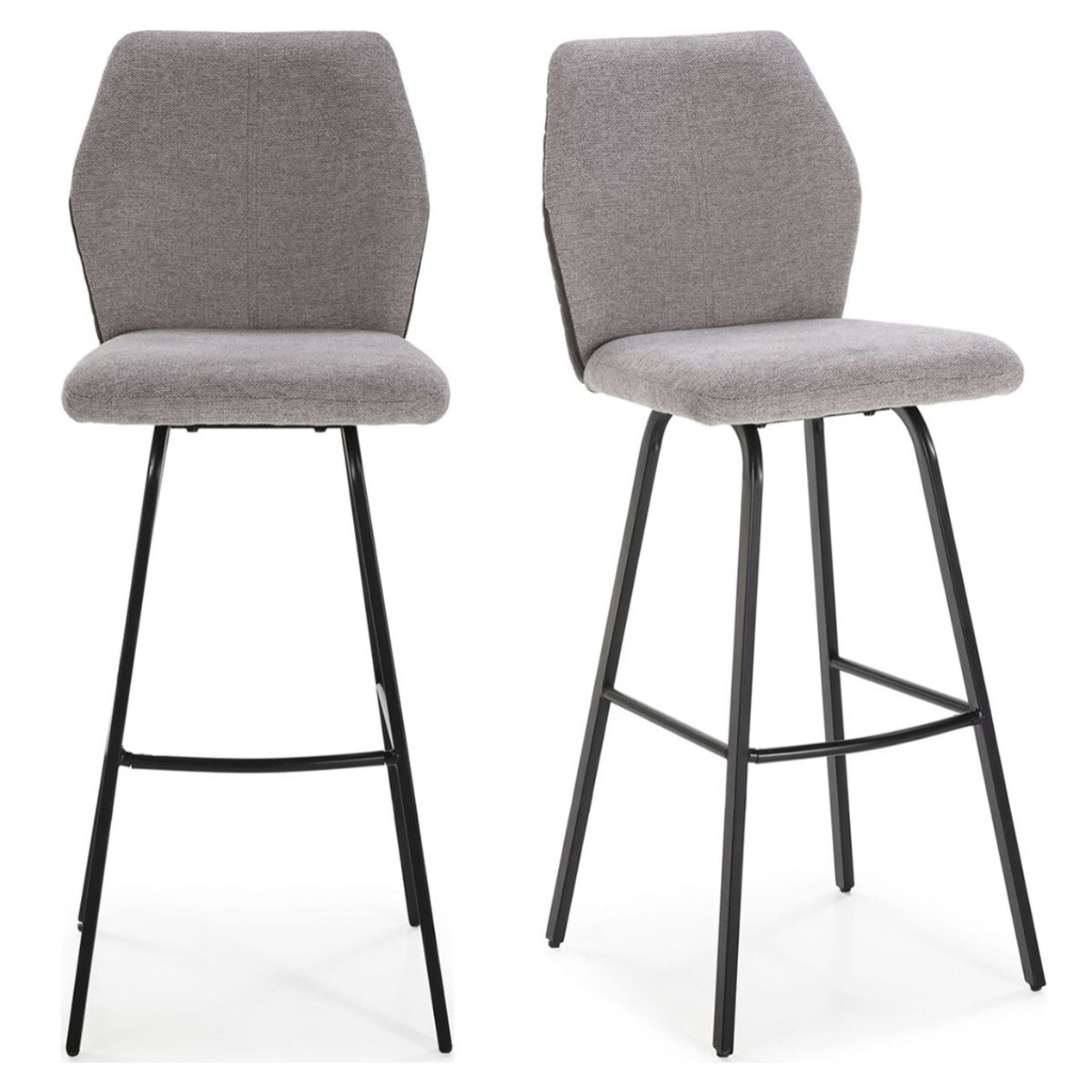 Lot de 2 tabourets de bar en tissu et simili - GARANCE