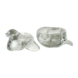 Pot de stockage J-Line Colombe - verre - transparent