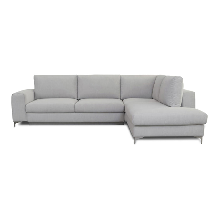 Canapé d'Angle Droit Tissu Fiesole, 3 Places, Couchage Intégré, Coffre de Rangement, Housse Déhoussable