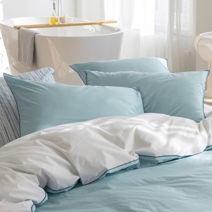 Housse de couette en percale de coton lavé, DOUCEUR LAVÉE