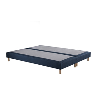 Sommier tapissier déco CRÉPUSCULE, bois massif, 12 cm bleu marine