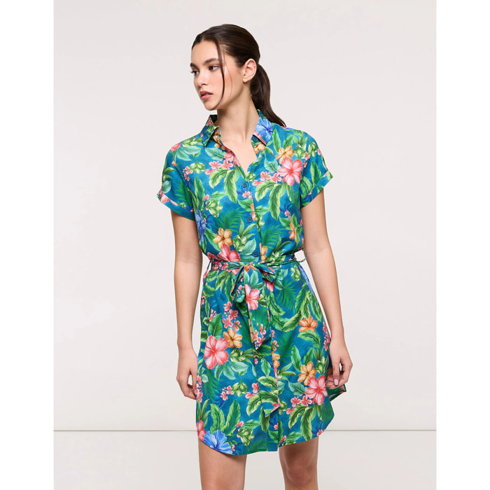 Vestido Corto Multicolor con Lazo - Sulisson