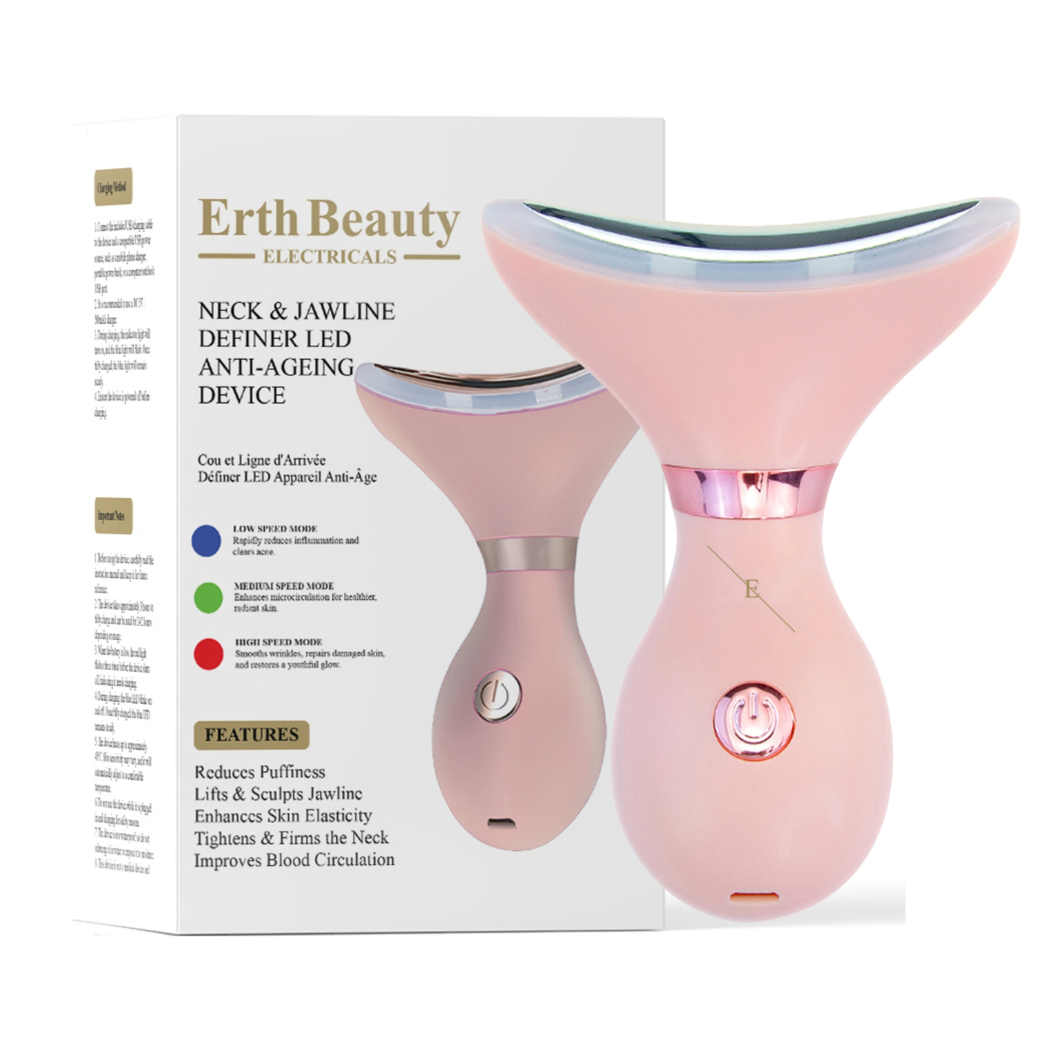 Escultor LED antiedad para cuello y mandíbula – Rosa