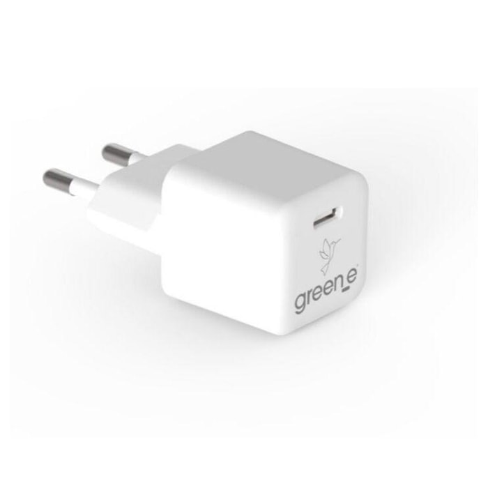 Chargeur USB C GREEN_E USB-C 20W Blanc Origine France Garantie