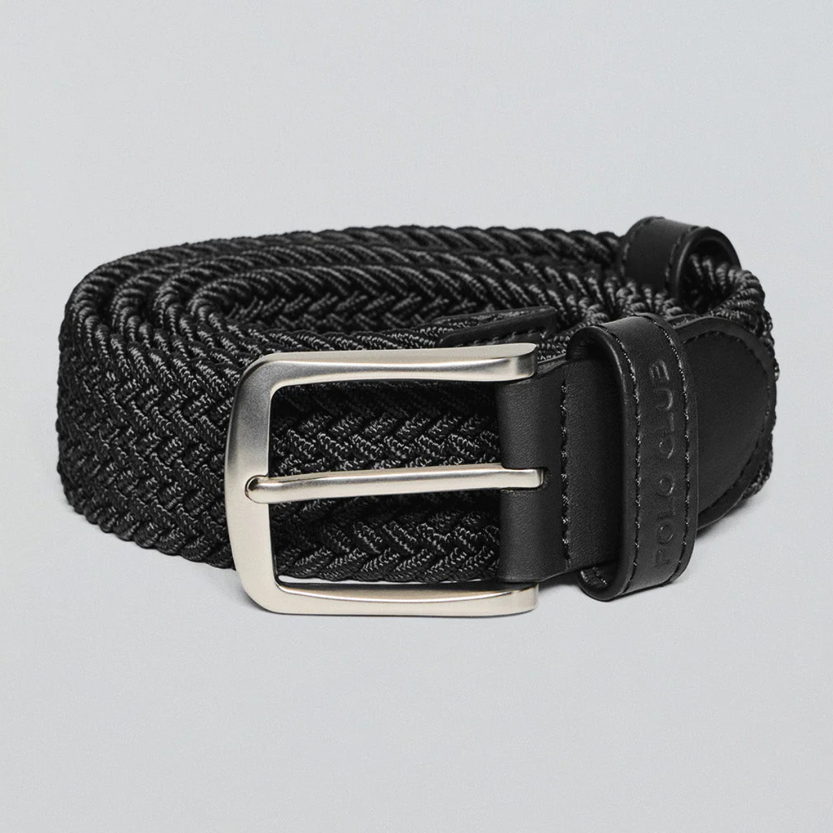 Cinturón Baal negro trenzado con detalles Polo Club