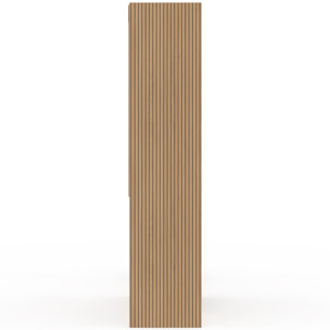 Dressing Faustine extensible 120-180cm 5 tiroirs effet lattes
