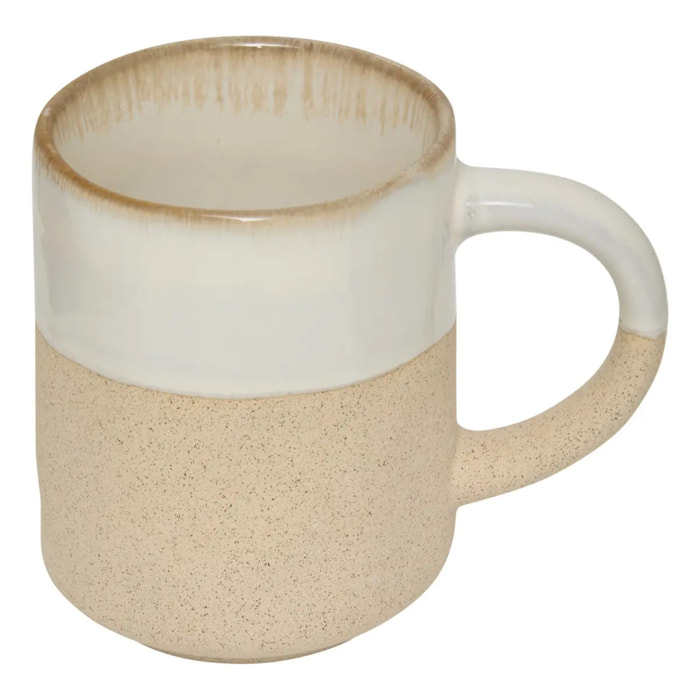 Mug Kate blanc et beige 20cl