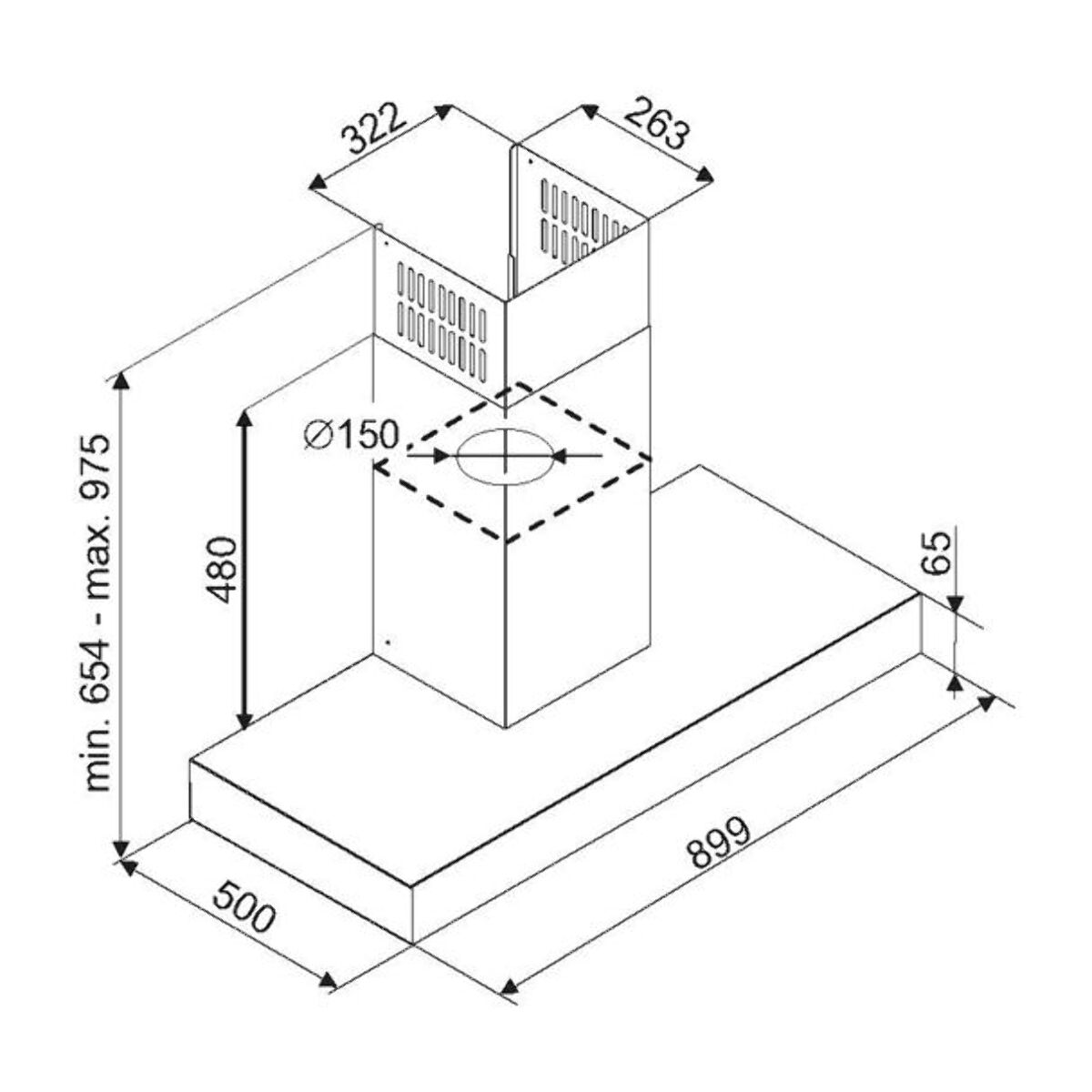 Hotte décorative murale DE DIETRICH DHB2934B Rotator