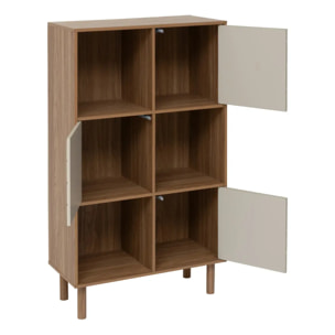 Etagère 6 cases Mix'N'Match bois et motif rayé