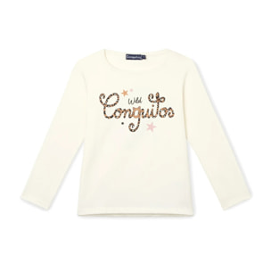 Camiseta de manga larga en blanco roto