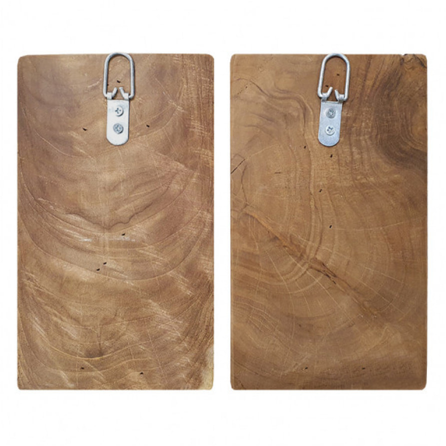 Décoration signalétique pour WC homme/femme en bois de teck - KATH