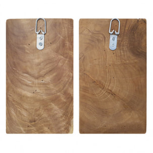 Décoration signalétique pour WC homme/femme en bois de teck - KATH