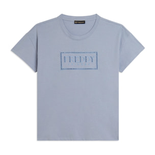 T-shirt con Maniche ad Aletta e Logo Ricamato
