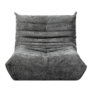 Chauffeuse en tissu texturé "Velasca" - 95 x 100 x 75 cm - Gris