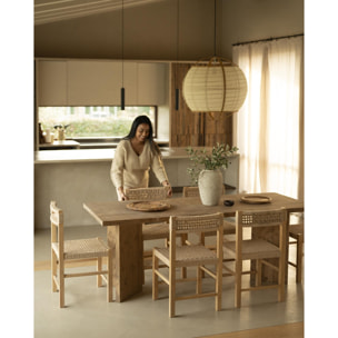 Mesa de comedor de madera maciza en tono roble oscuro de varias medidas