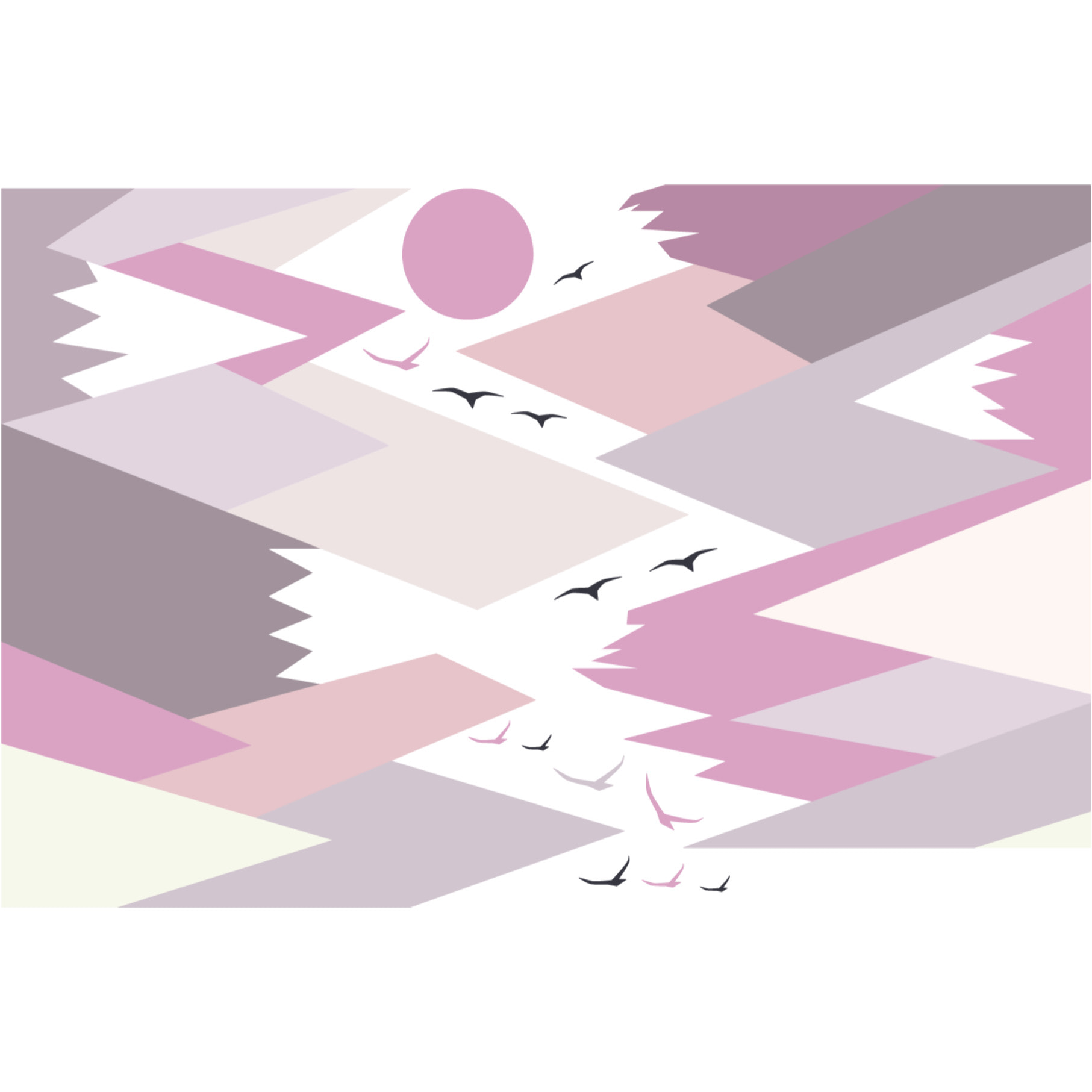 Stickers muraux enfants - Décoration chambre bébé - Autocollant Sticker mural géant enfant montagnes scandinaves LARINKA