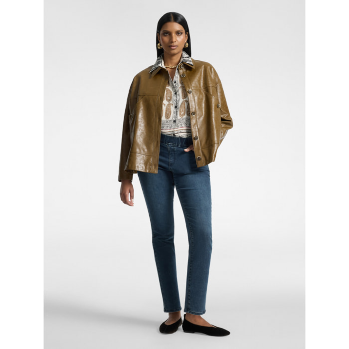 Elena Mirò - Jeans skinny en denim lavado washed - Azul