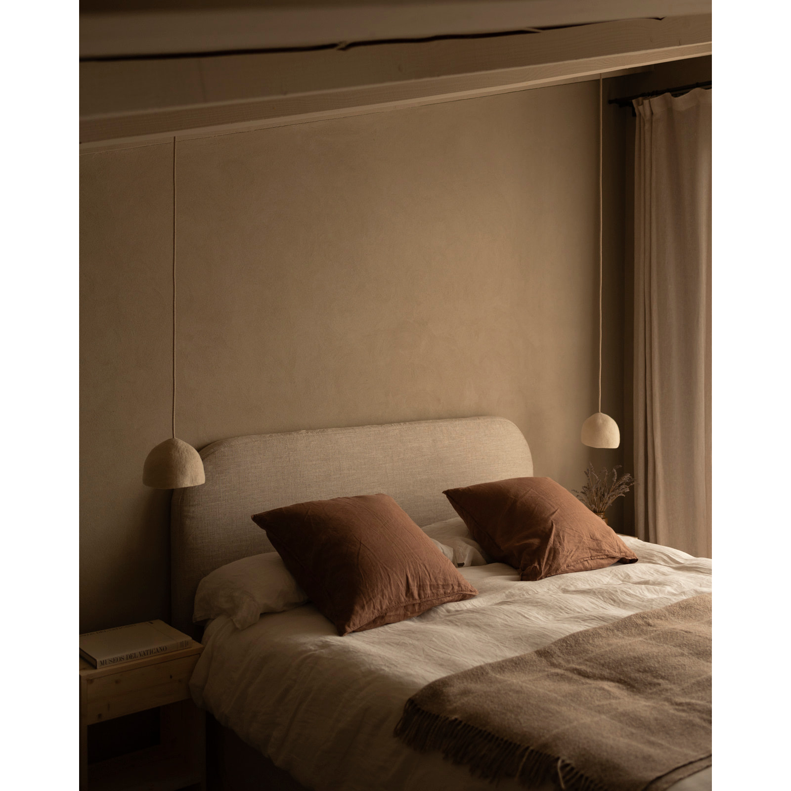 Housse de tête de lit en lin beige en différentes tailles