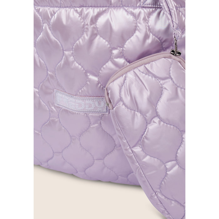 Borsa imbottita con trousse e logo ricamato