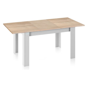 Mesa de comedor extensible Danna Blanco Artik (Blanco Mate) - Roble Canadian