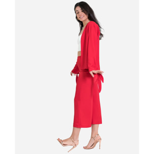 CROPPED PALAZZO · ROJO