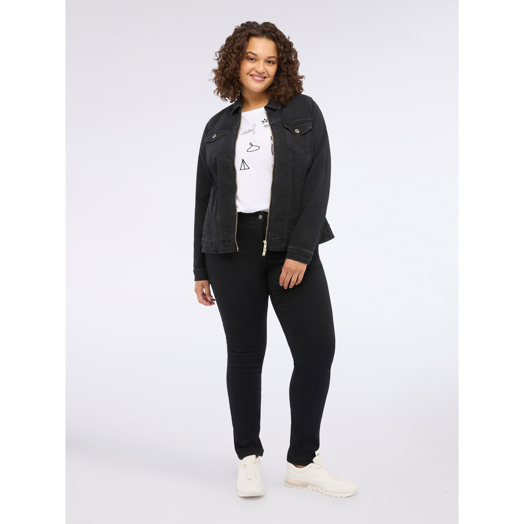 Fiorella Rubino - T-shirt in jersey con ricamini e scrittine - Bianco