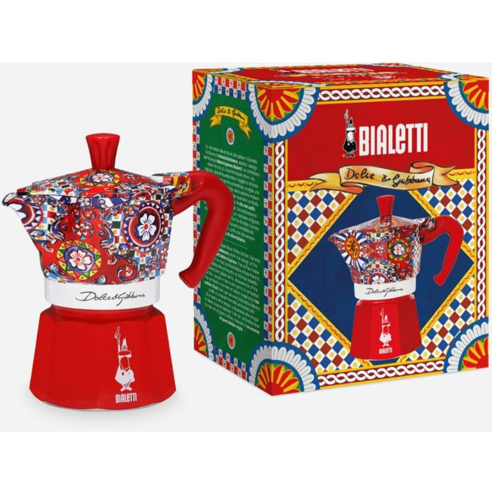 Cafetière italienne BIALETTI Moka Express Rouge Dolce&Gabbana - capacité 3 tasses