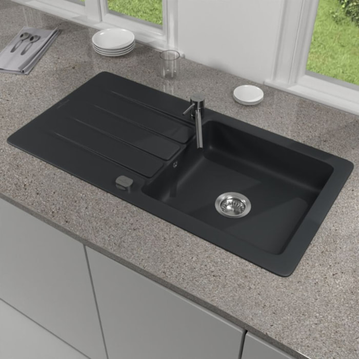 Evier 1 bac Architectura 60 Pure Black avec vidage automatique