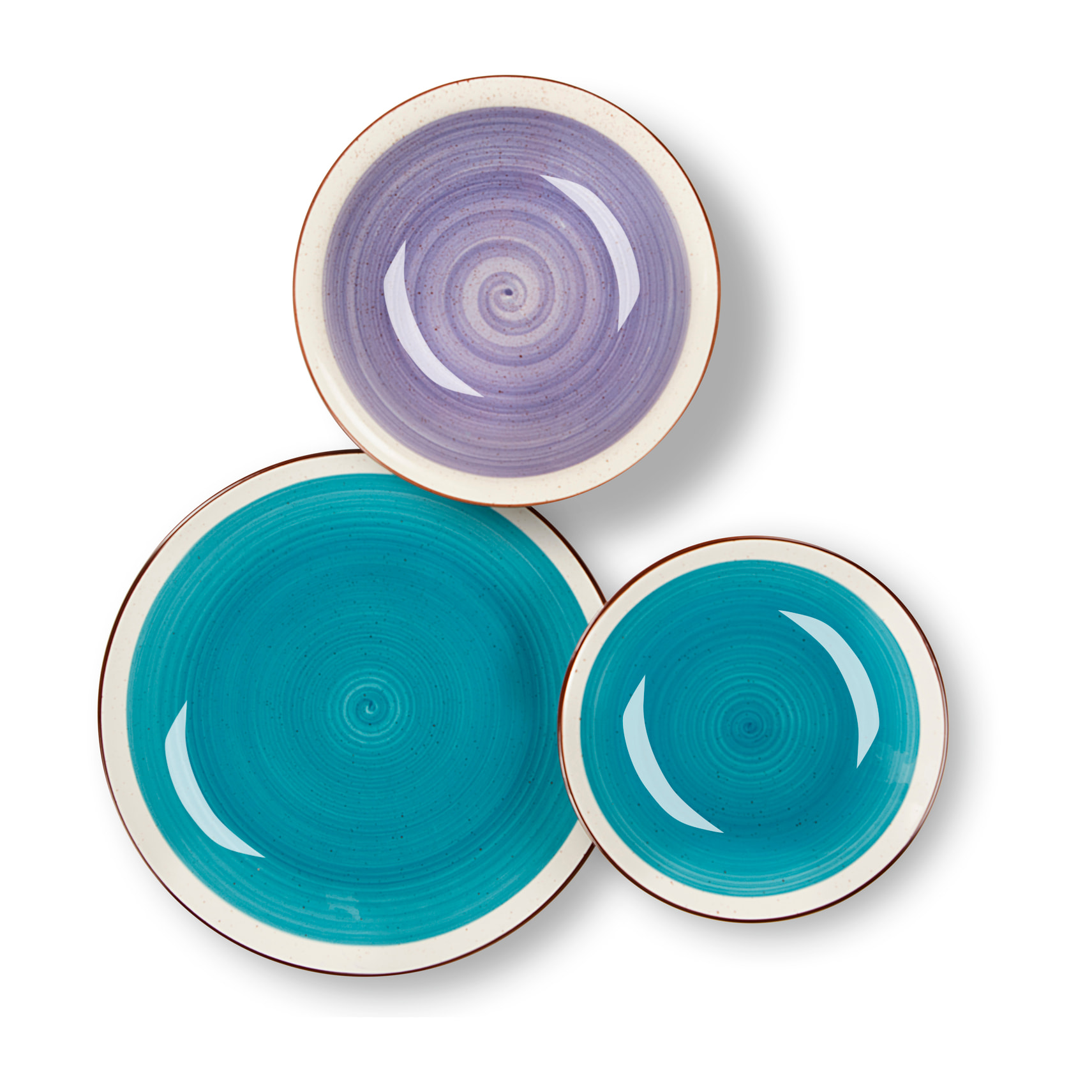 Servizio piatti 18 pezzi Excelsa Crazy azzurro, ceramica multicolore