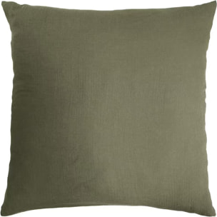 Taie d'oreiller 100 % gaze de coton kaki