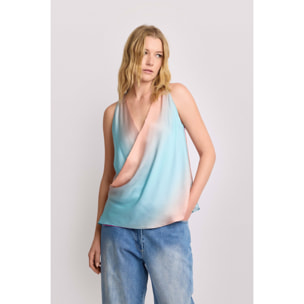 Kocca - Blusa elegante con scollo a incrocio Donna, Fantasia, Scollo ampio
