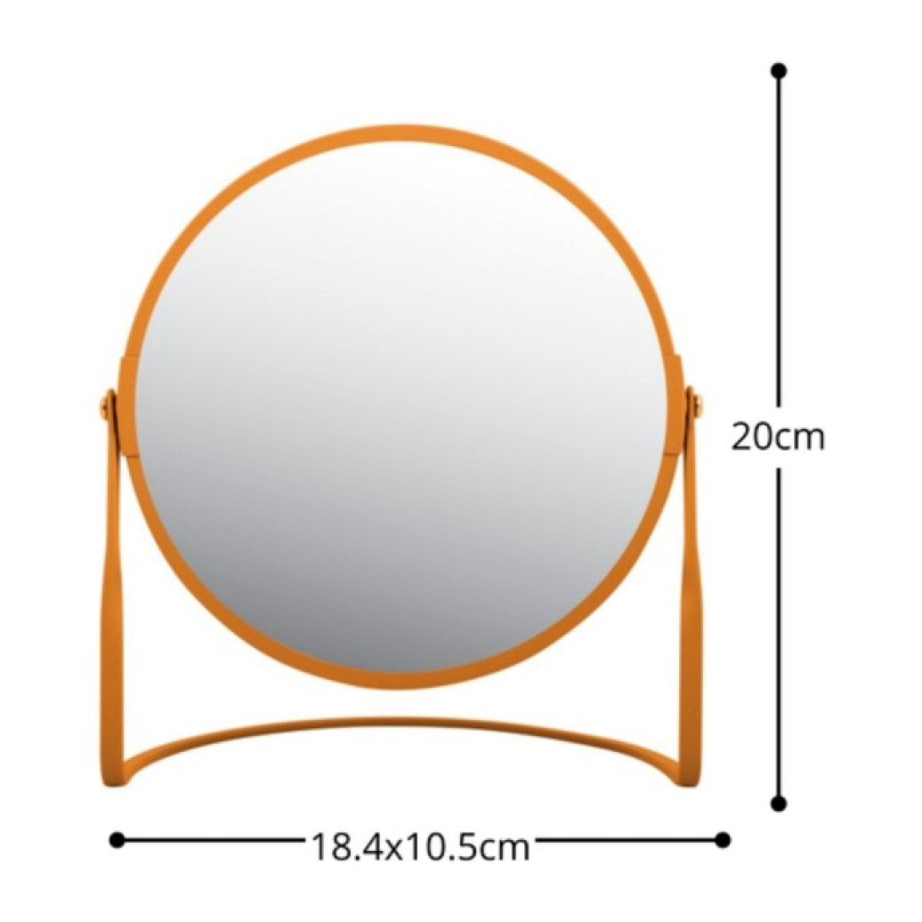 Miroir grossissant sur pied Acier AKIRA Orange mat Spirella