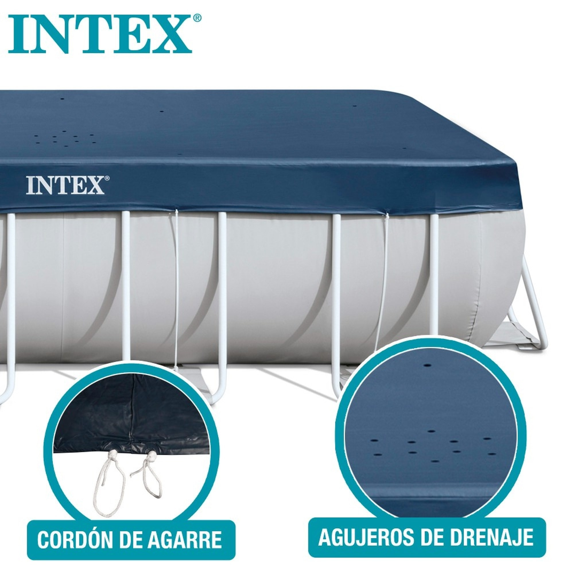 Cubierta de piscina rectangular l400x20cm en pvc y polipropileno