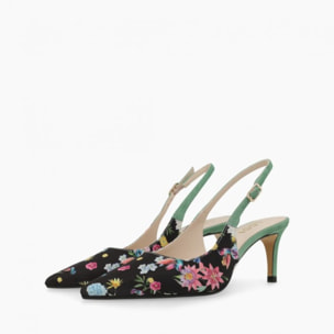 ZAPATOS DE SALÓN FLORAL VERDE NOLASA-TE
