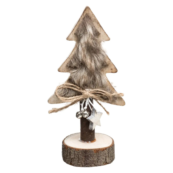Décoration Sapin Bois  Fourrure