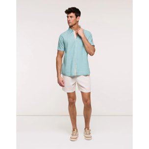 Camisa Manga Corta Turquesa - Kureza