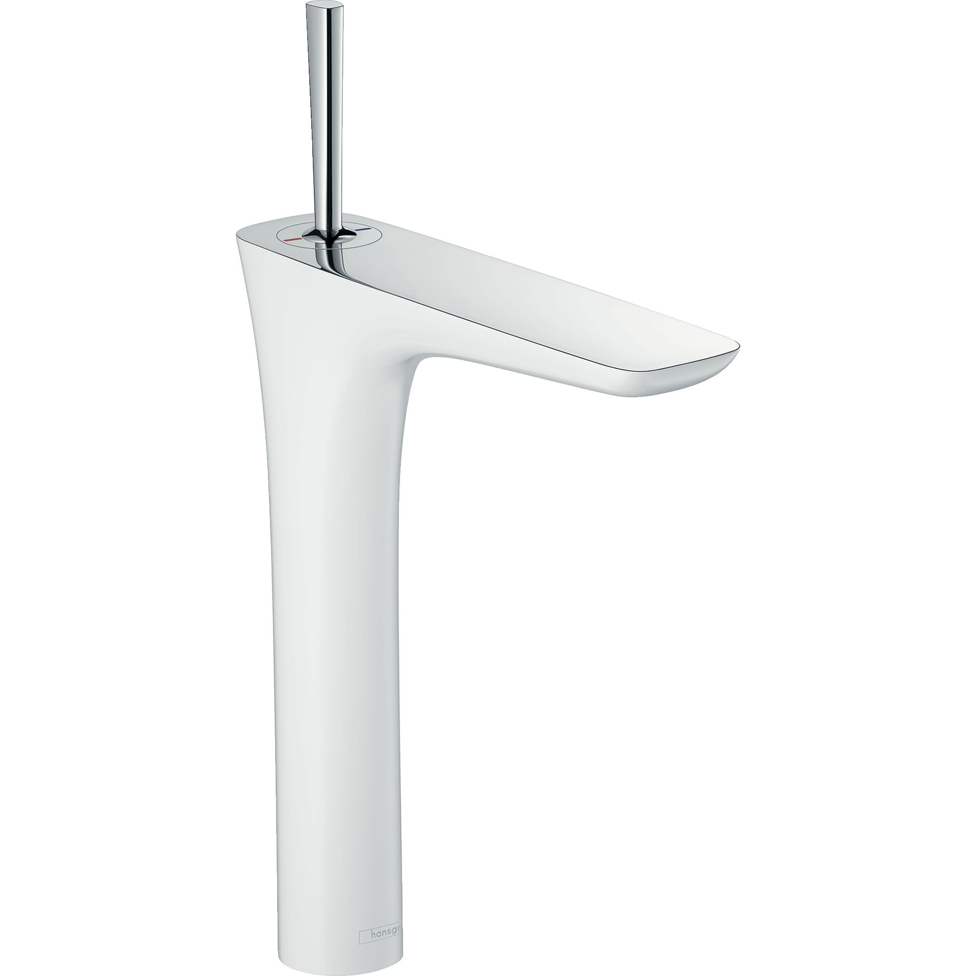 Mitigeur de lavabo 240 surélevé pour vasque libre avec flexibles de raccordement 900 mm, bonde Push-Open blanc/chromé Pura Vida