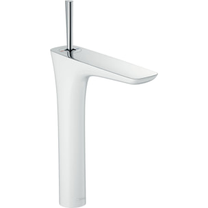 Mitigeur de lavabo 240 surélevé pour vasque libre avec flexibles de raccordement 900 mm, bonde Push-Open blanc/chromé Pura Vida