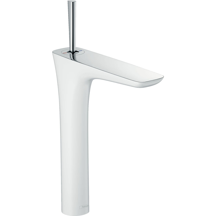 Mitigeur de lavabo 240 surélevé pour vasque libre avec flexibles de raccordement 900 mm, bonde Push-Open blanc/chromé Pura Vida