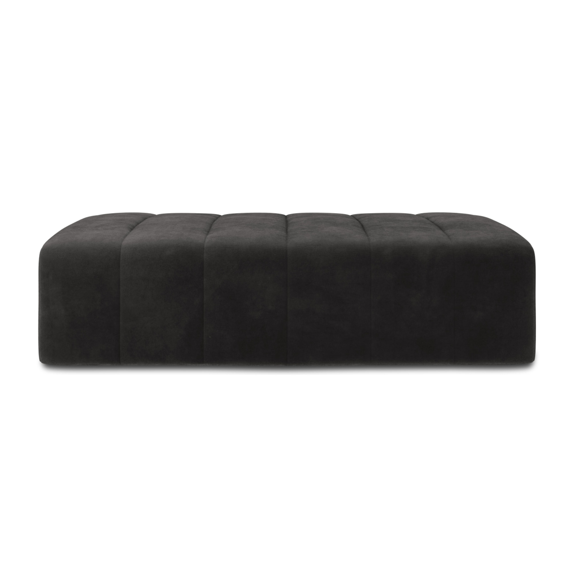 Pouf "Marcel" en velours gris foncé