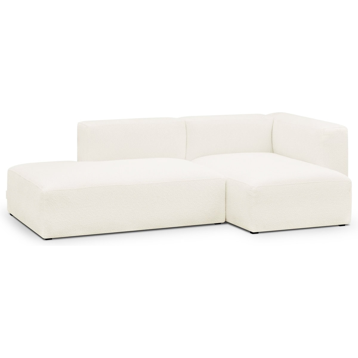 Canapé d'angle à droite modulable 3/4 places en tissu bouclette - MODULO