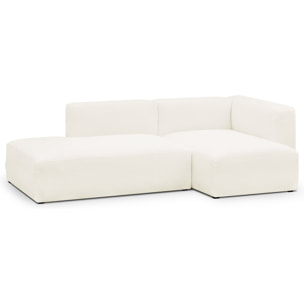 Canapé d'angle à droite modulable 3/4 places en tissu bouclette - MODULO