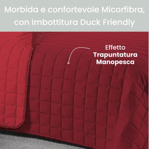 INTRECCI Copriletto Singolo Estivo, Trapunta Singola Estiva, 170x260 cm, Coperta Estiva, anche Primaverile, Double Face, Moderna, Leggera, Elegante. Colore: Bordeaux/Rosso
