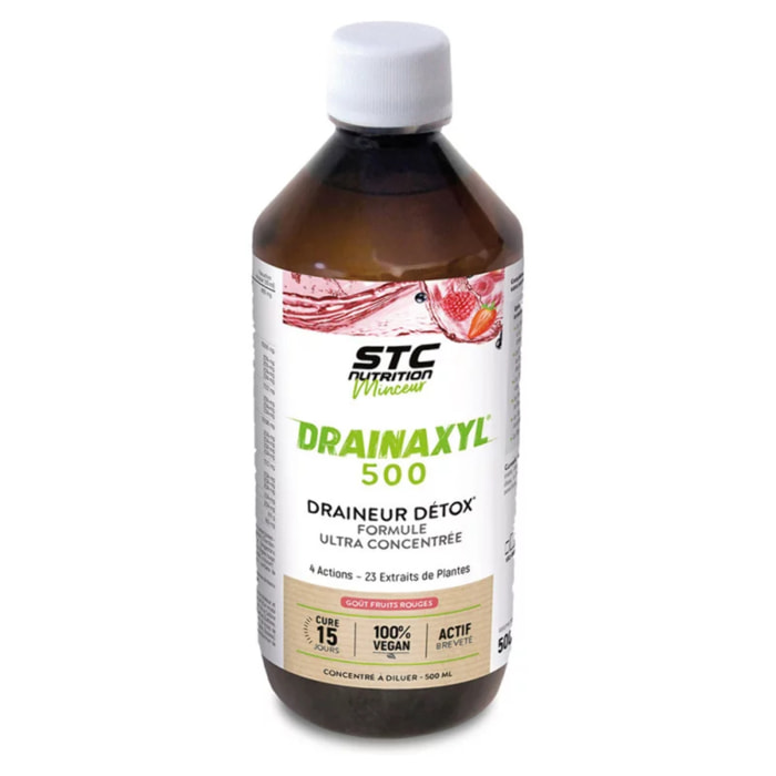 STC NUTRITION - Drainaxyl® 500 - Draineur Detox aux extraits de plantes - Formule ultra concentrée - Cure de 15 j - 500 ml - Fruits rouges