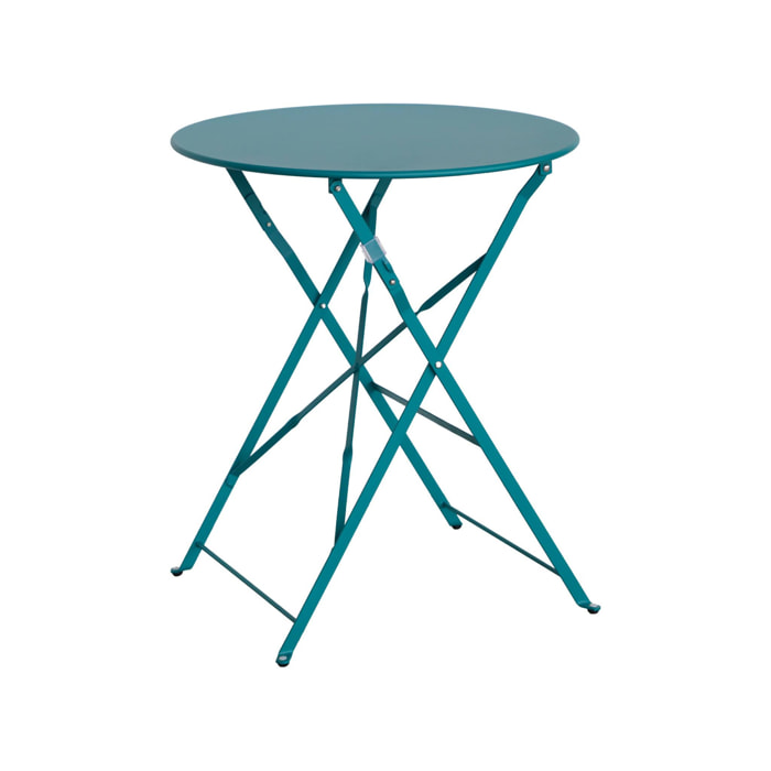 Table de jardin bistrot ronde Ø60cm pliable en acier thermolaqué